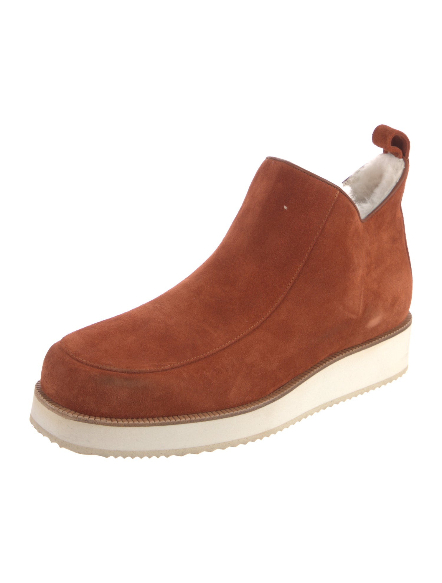 Gabriela Hearst Suede Fur Trim Boots