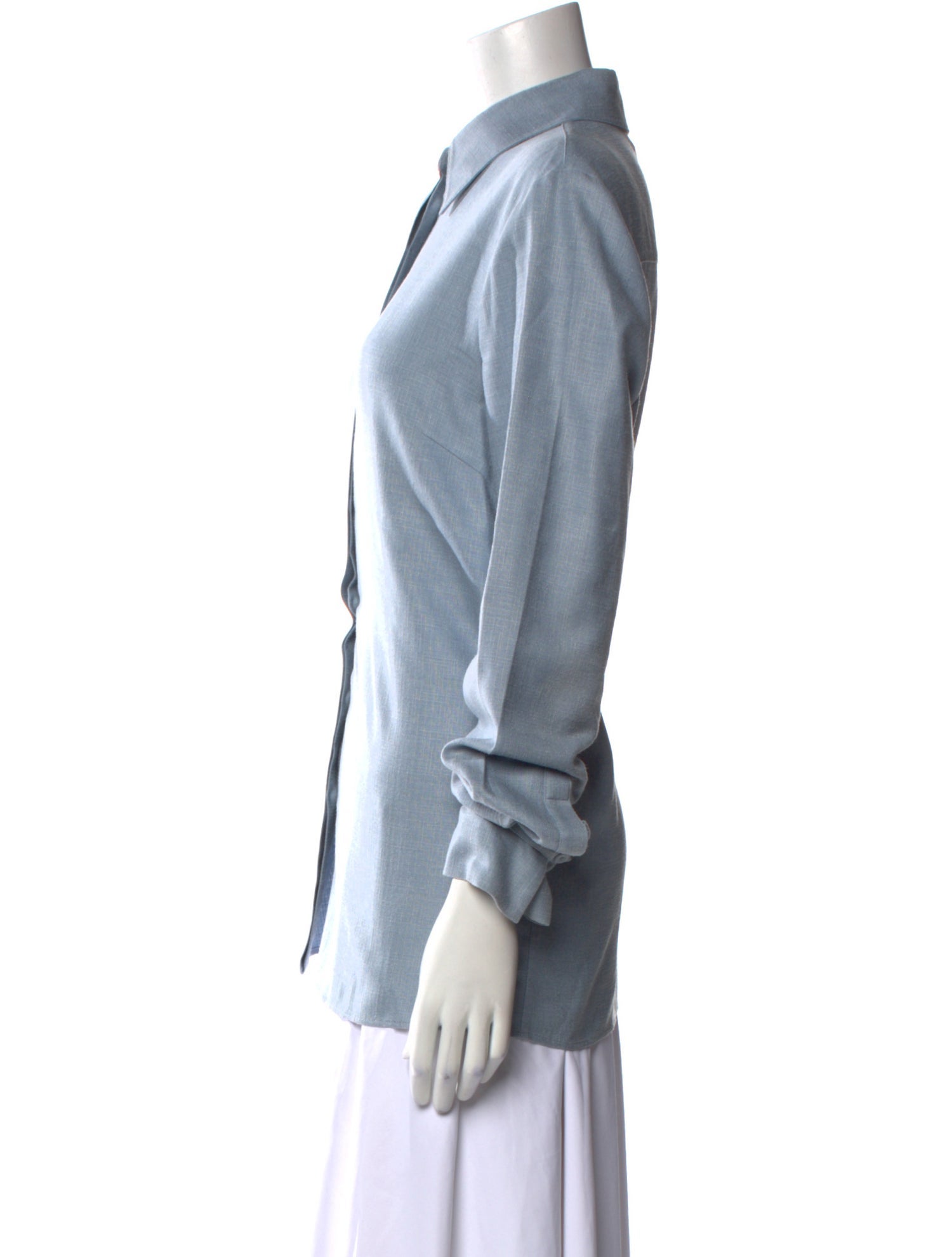 Gabriela Hearst Silk Long Sleeve Button-Up Top