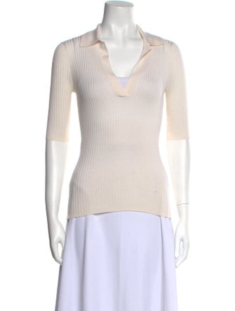 Gabriela Hearst V-Neck Three-Quarter Sleeve Polo