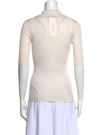 Gabriela Hearst V-Neck Three-Quarter Sleeve Polo