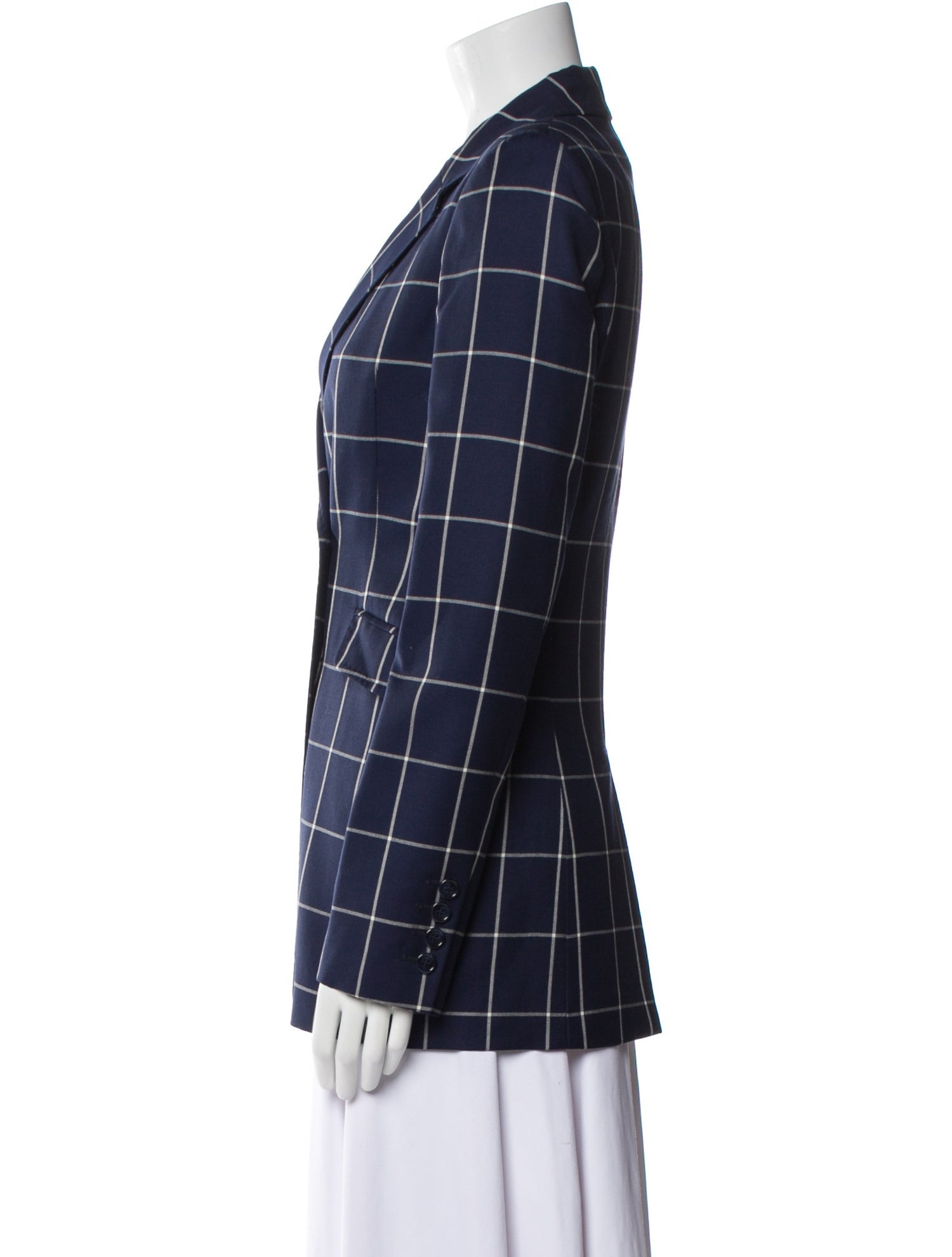 Gabriela Hearst Wool Plaid Print Blazer