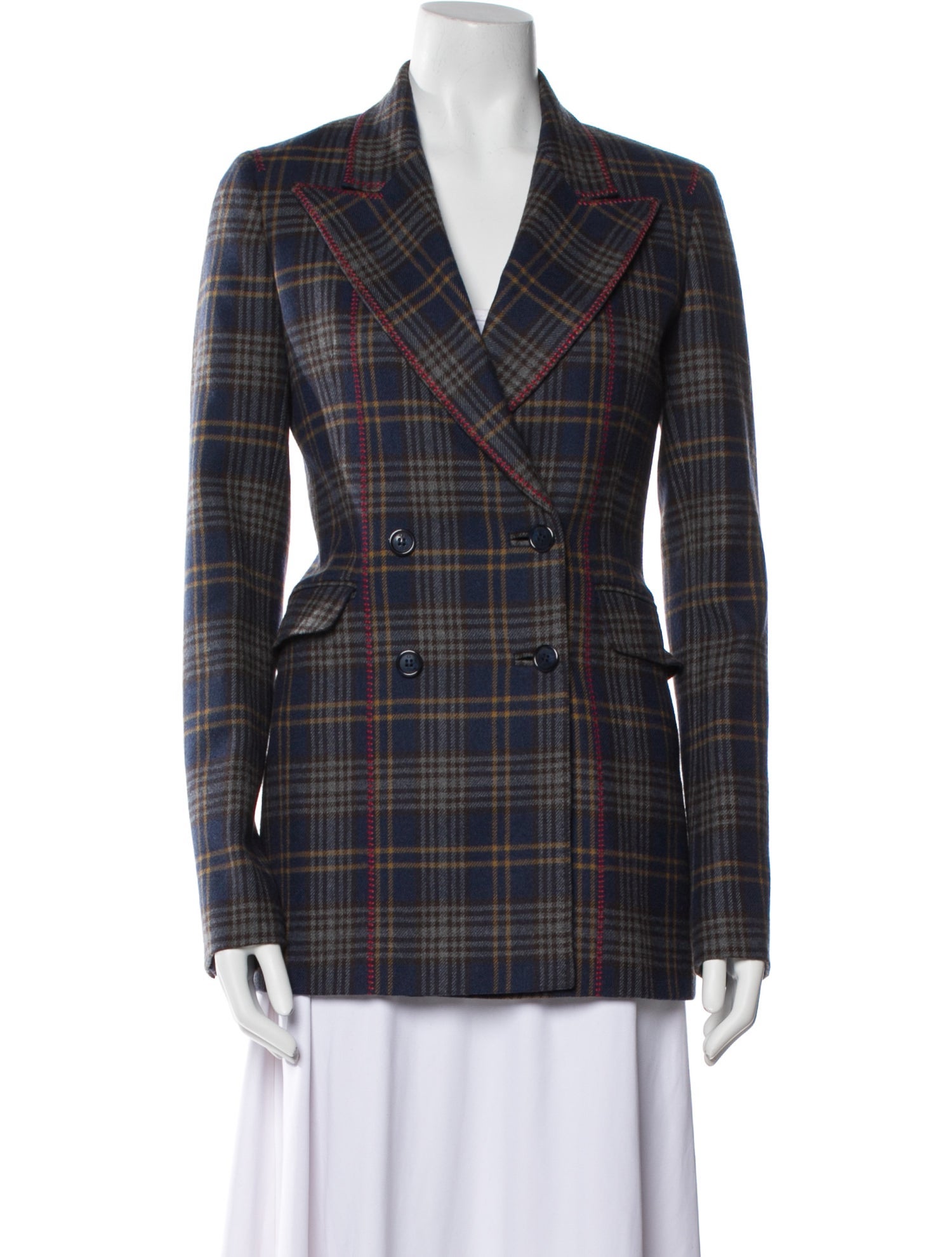 Gabriela Hearst Plaid Print Blazer