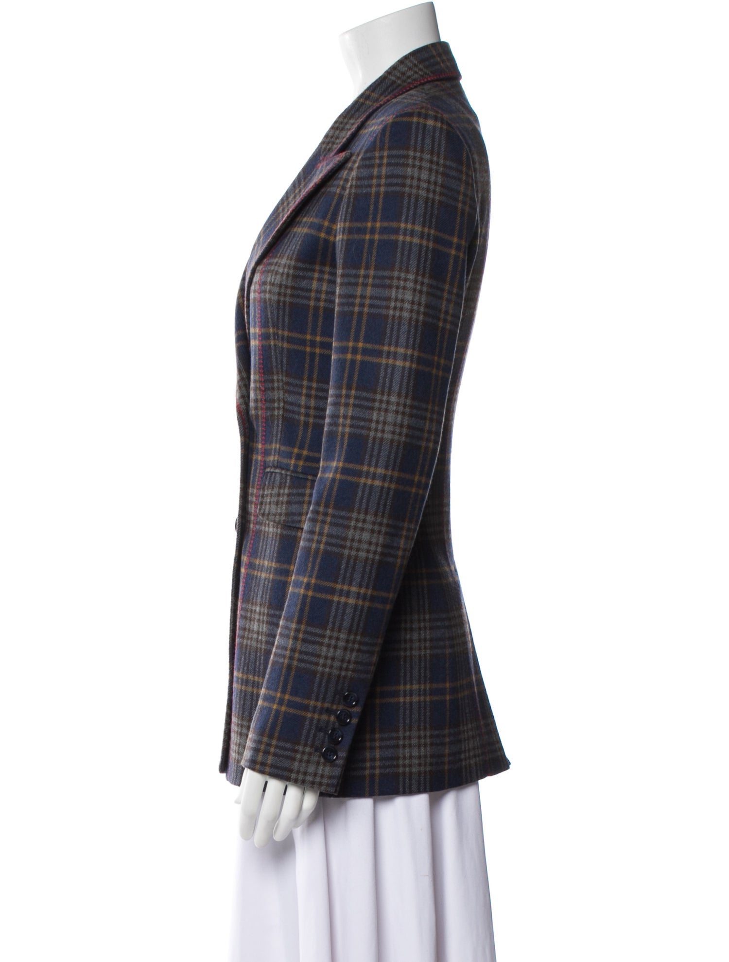 Gabriela Hearst Plaid Print Blazer