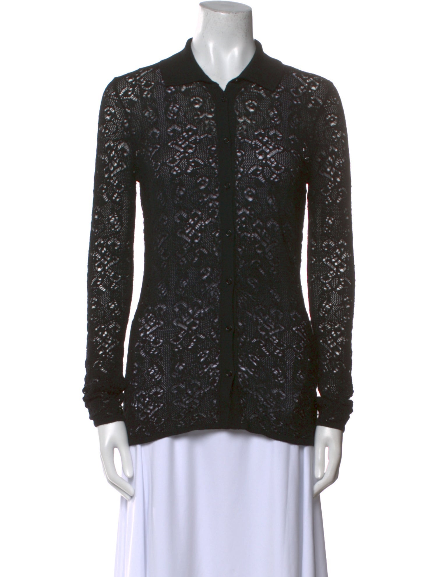 Gabriela Hearst Silk Lace Pattern Top