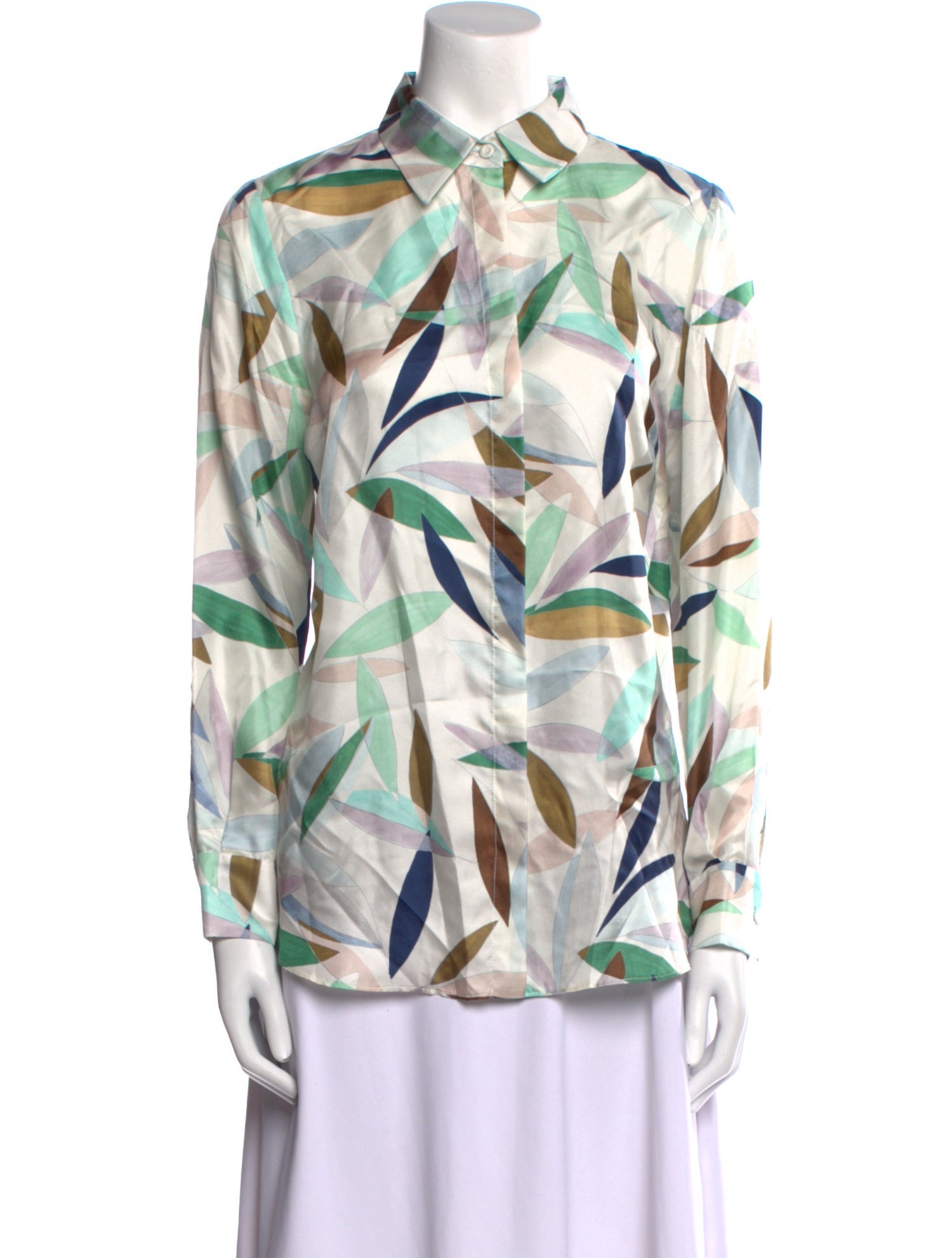 Gabriela Hearst Silk Printed Button-Up Top