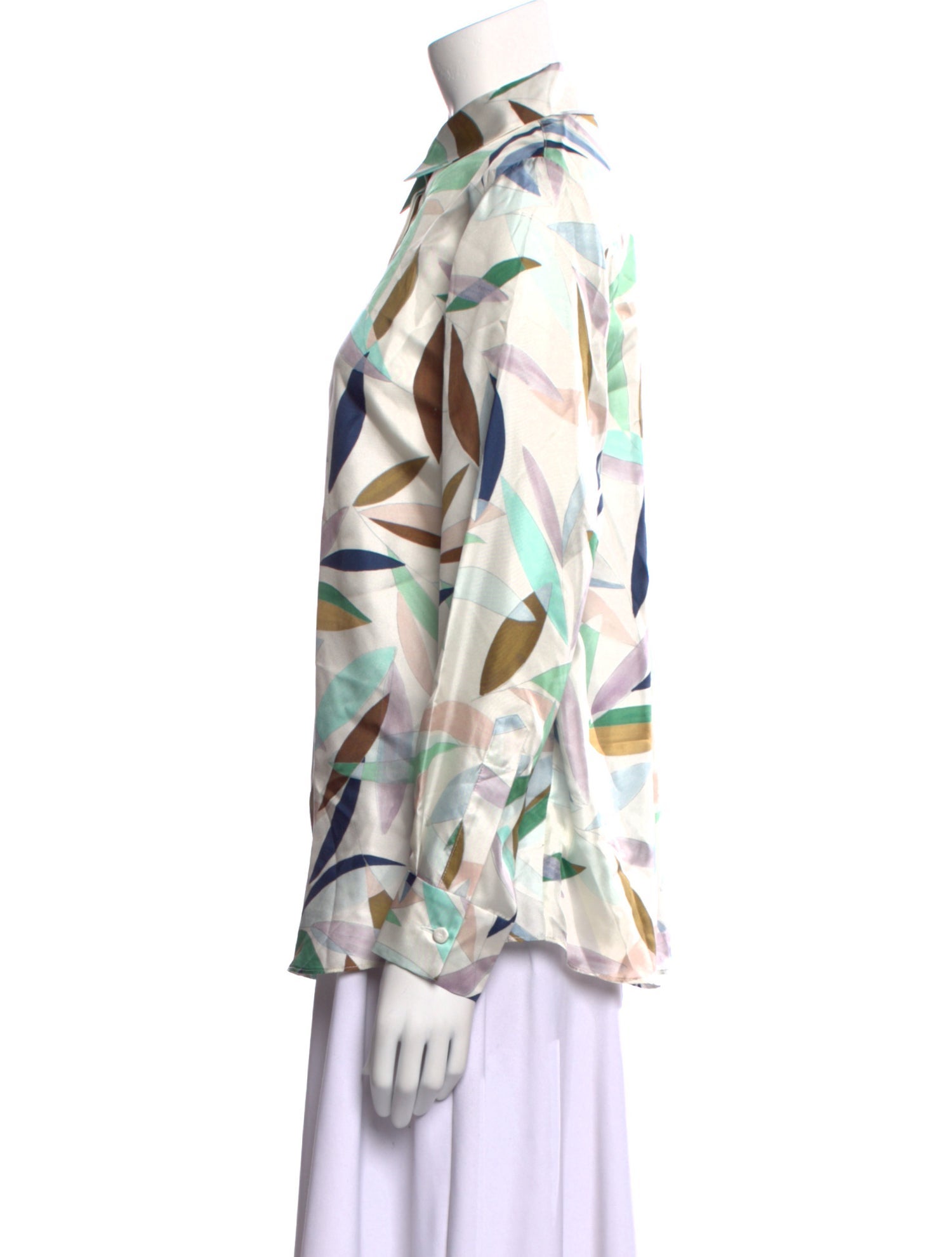 Gabriela Hearst Silk Printed Button-Up Top