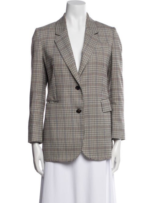 Gabriela Hearst Wool Plaid Print Blazer