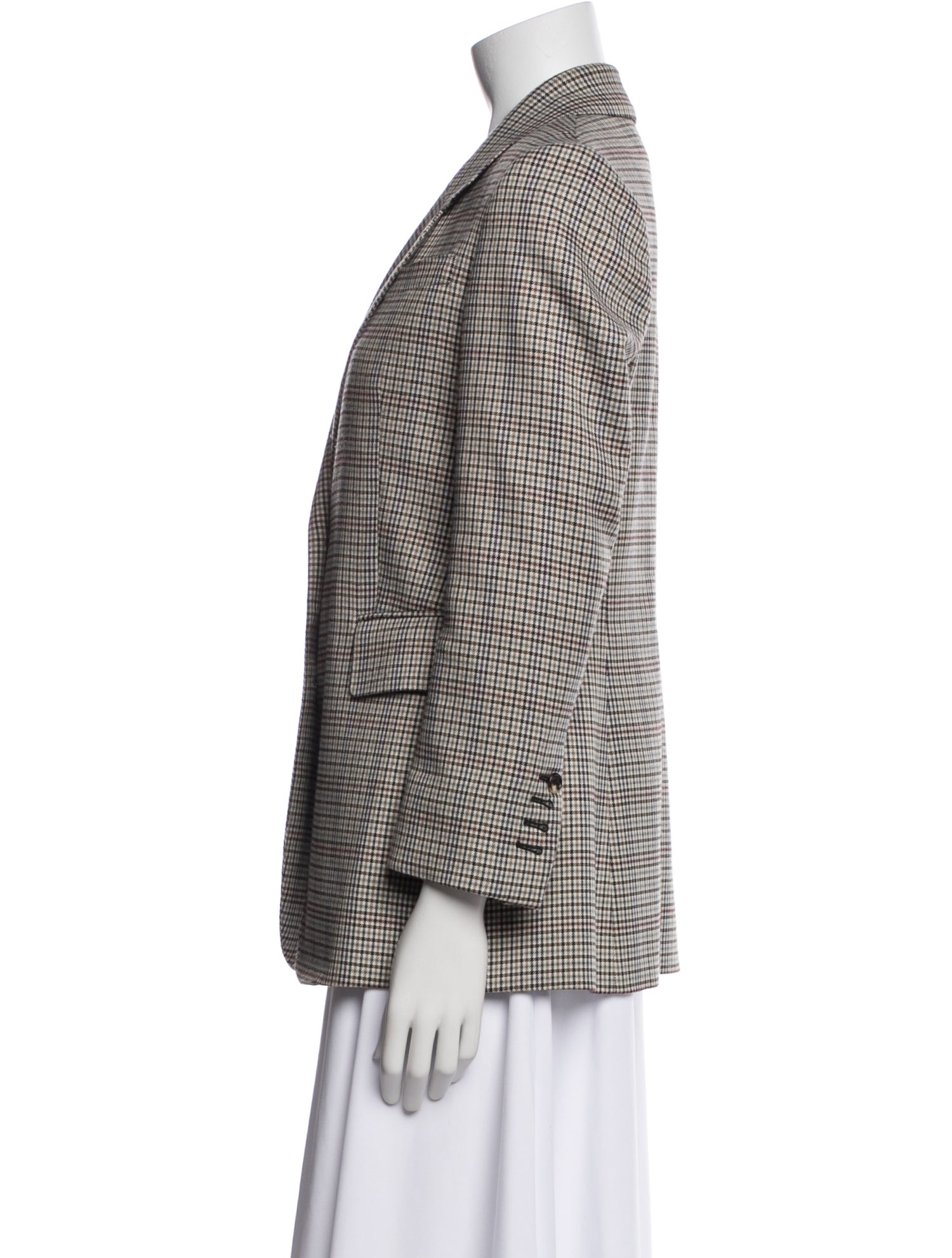 Gabriela Hearst Wool Plaid Print Blazer