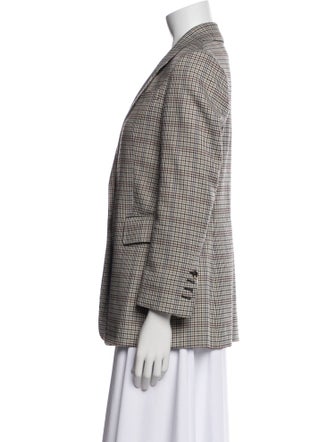 Gabriela Hearst Wool Plaid Print Blazer