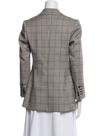 Gabriela Hearst Wool Plaid Print Blazer