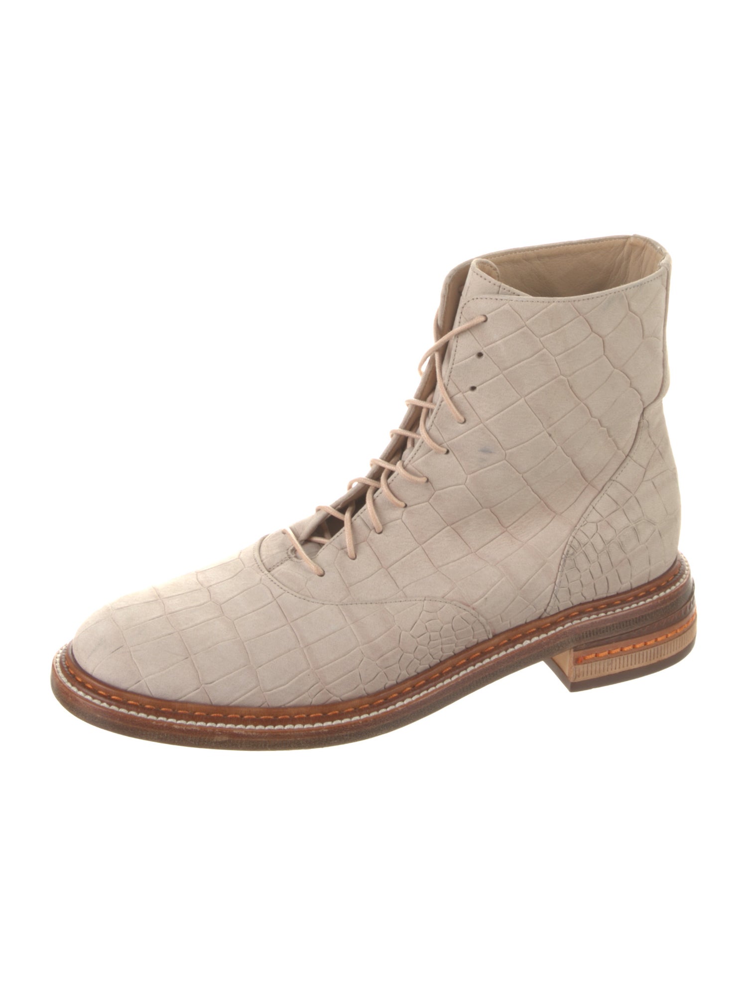 Gabriela Hearst Embossed Leather Lace-Up Boots