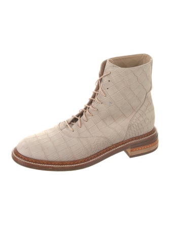 Gabriela Hearst Embossed Leather Lace-Up Boots