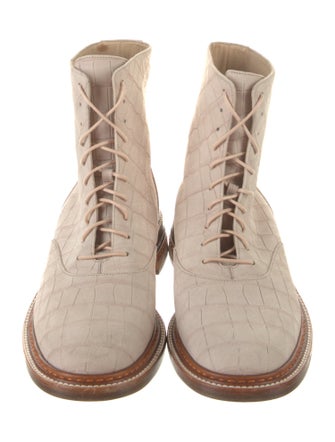 Gabriela Hearst Embossed Leather Lace-Up Boots