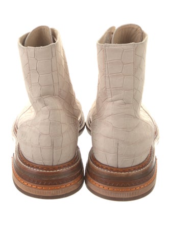 Gabriela Hearst Embossed Leather Lace-Up Boots