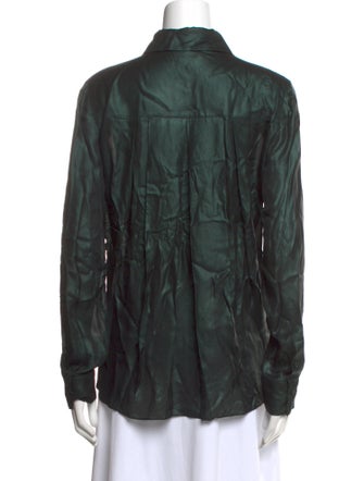 Gabriela Hearst Silk Long Sleeve Button-Up Top