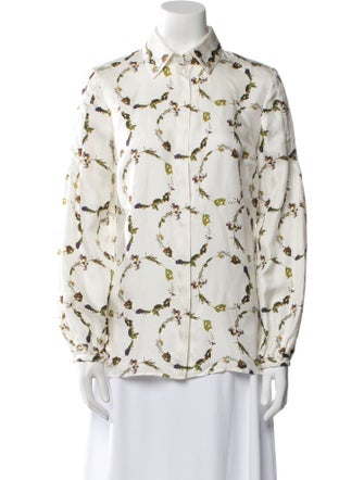 Gabriela Hearst Silk Printed Button-Up Top