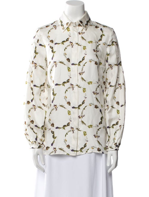 Gabriela Hearst Silk Printed Button-Up Top