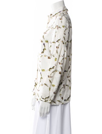 Gabriela Hearst Silk Printed Button-Up Top