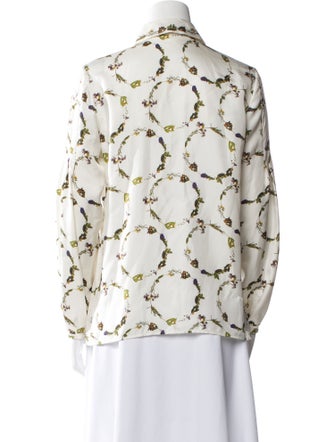 Gabriela Hearst Silk Printed Button-Up Top