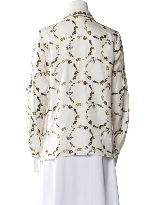 Gabriela Hearst Silk Printed Button-Up Top