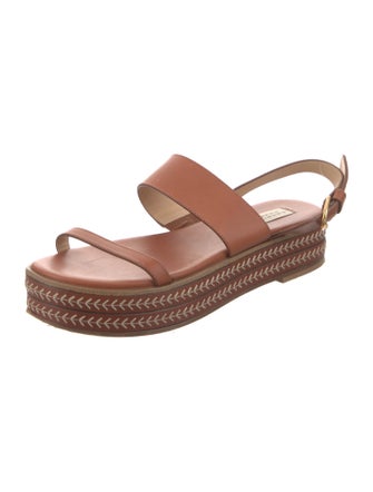 Gabriela Hearst Leather Embroidered Accent Slingback Sandals