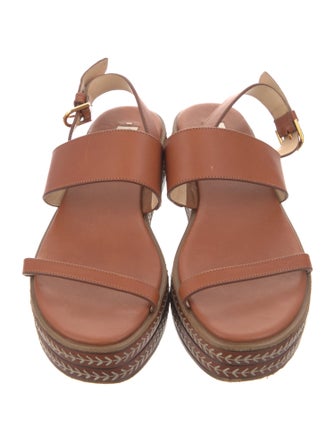 Gabriela Hearst Leather Embroidered Accent Slingback Sandals