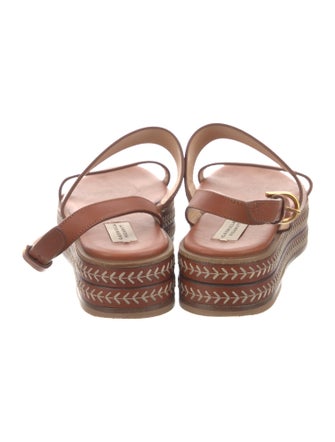 Gabriela Hearst Leather Embroidered Accent Slingback Sandals