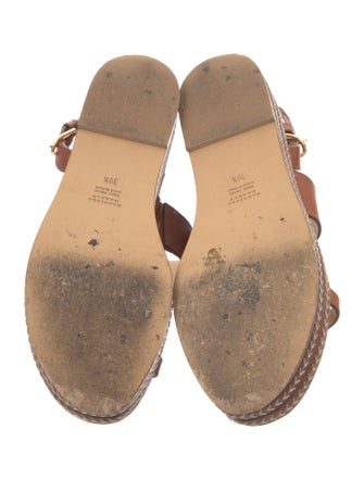 Gabriela Hearst Leather Embroidered Accent Slingback Sandals