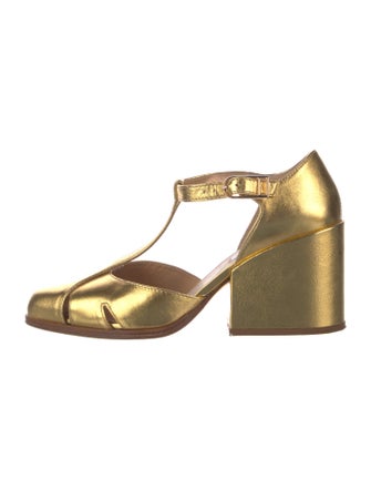 Gabriela Hearst Leather T-Strap Pumps