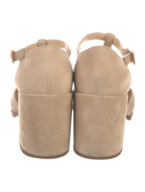 Gabriela Hearst Suede Cutout Accent T-Strap Pumps