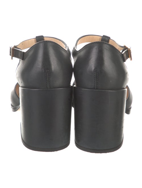 Gabriela Hearst Leather Cutout Accent T-Strap Pumps