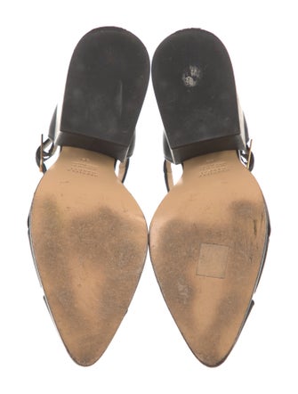 Gabriela Hearst Leather Cutout Accent T-Strap Pumps