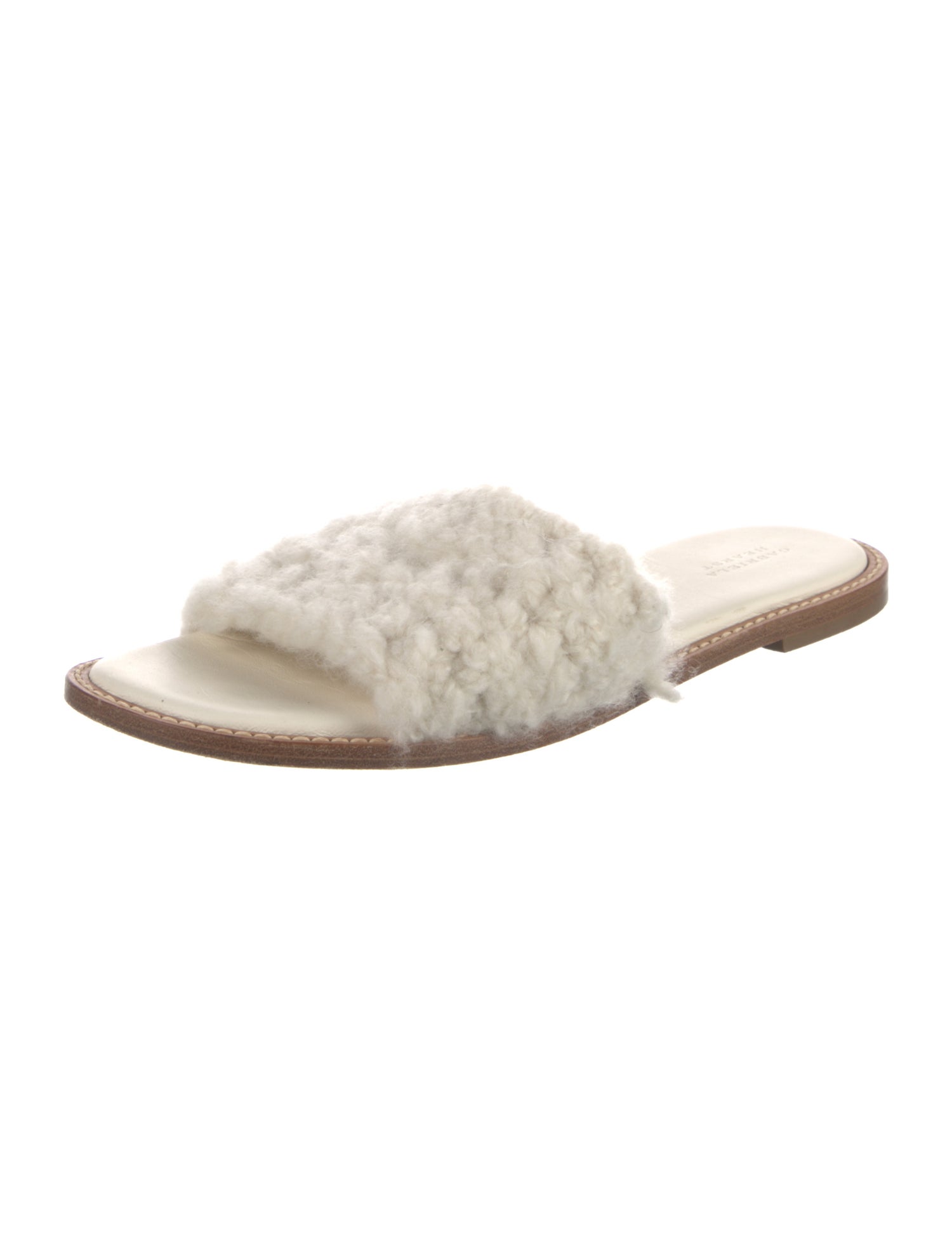 Gabriela Hearst Shearling Colorblock Pattern Slides
