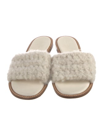 Gabriela Hearst Shearling Colorblock Pattern Slides