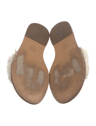 Gabriela Hearst Shearling Colorblock Pattern Slides