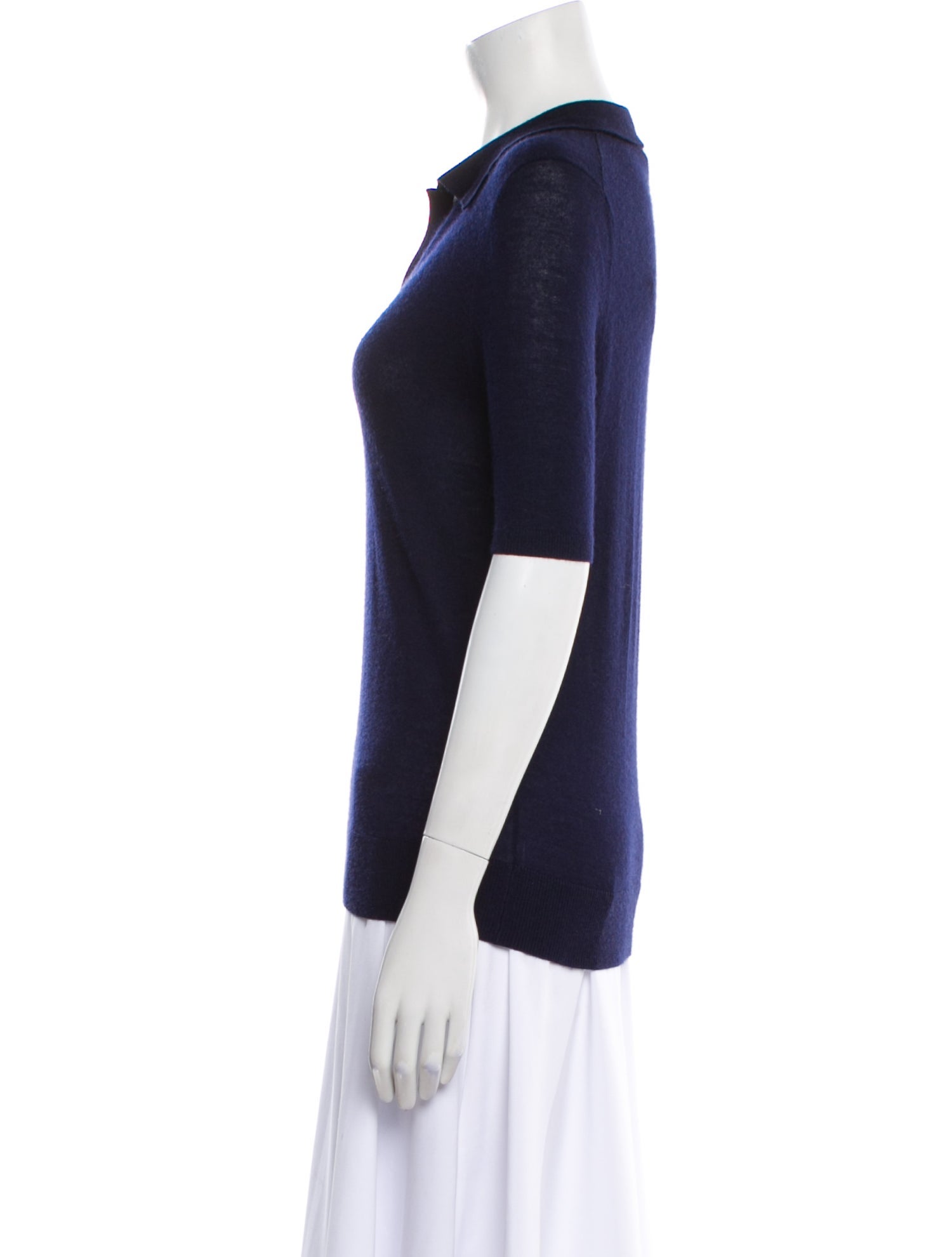 Gabriela Hearst V-Neck Three-Quarter Sleeve Polo