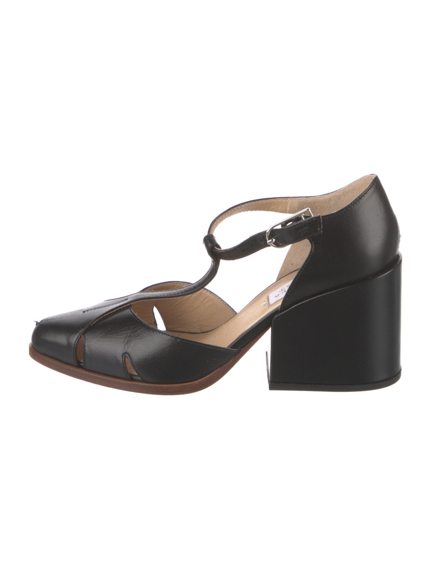 Gabriela Hearst Leather T-Strap Pumps