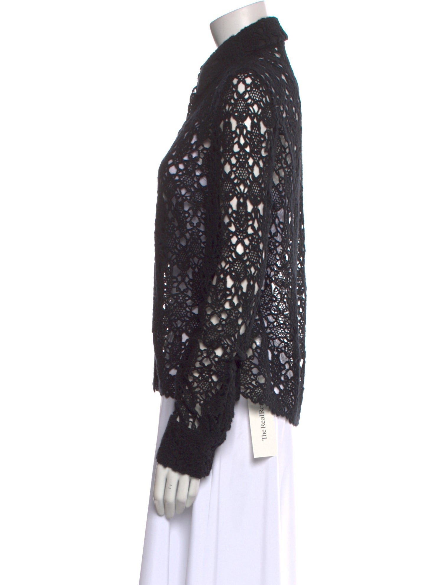 Gabriela Hearst Cashmere Lace Pattern Button-Up Top