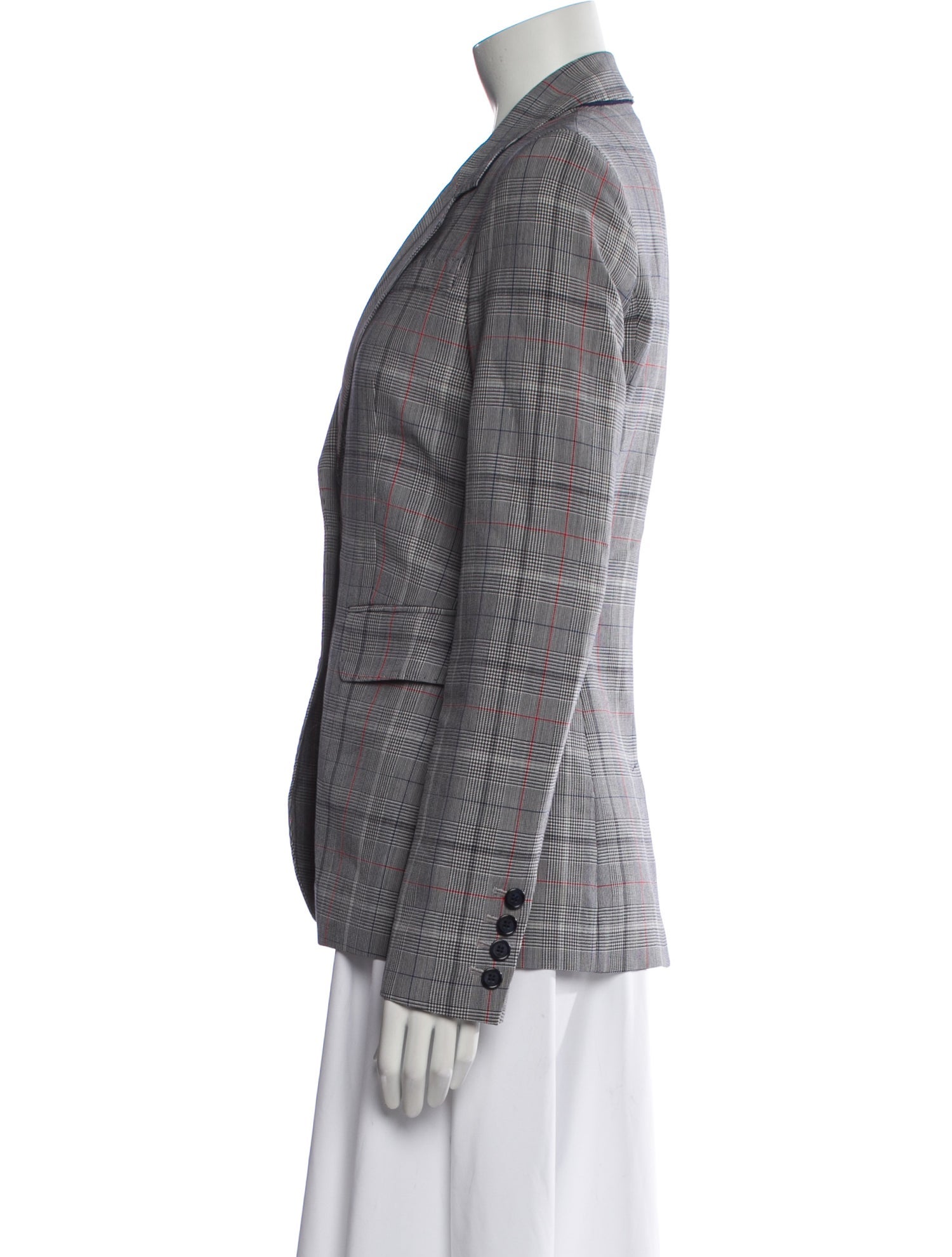 Gabriela Hearst Wool Plaid Print Blazer