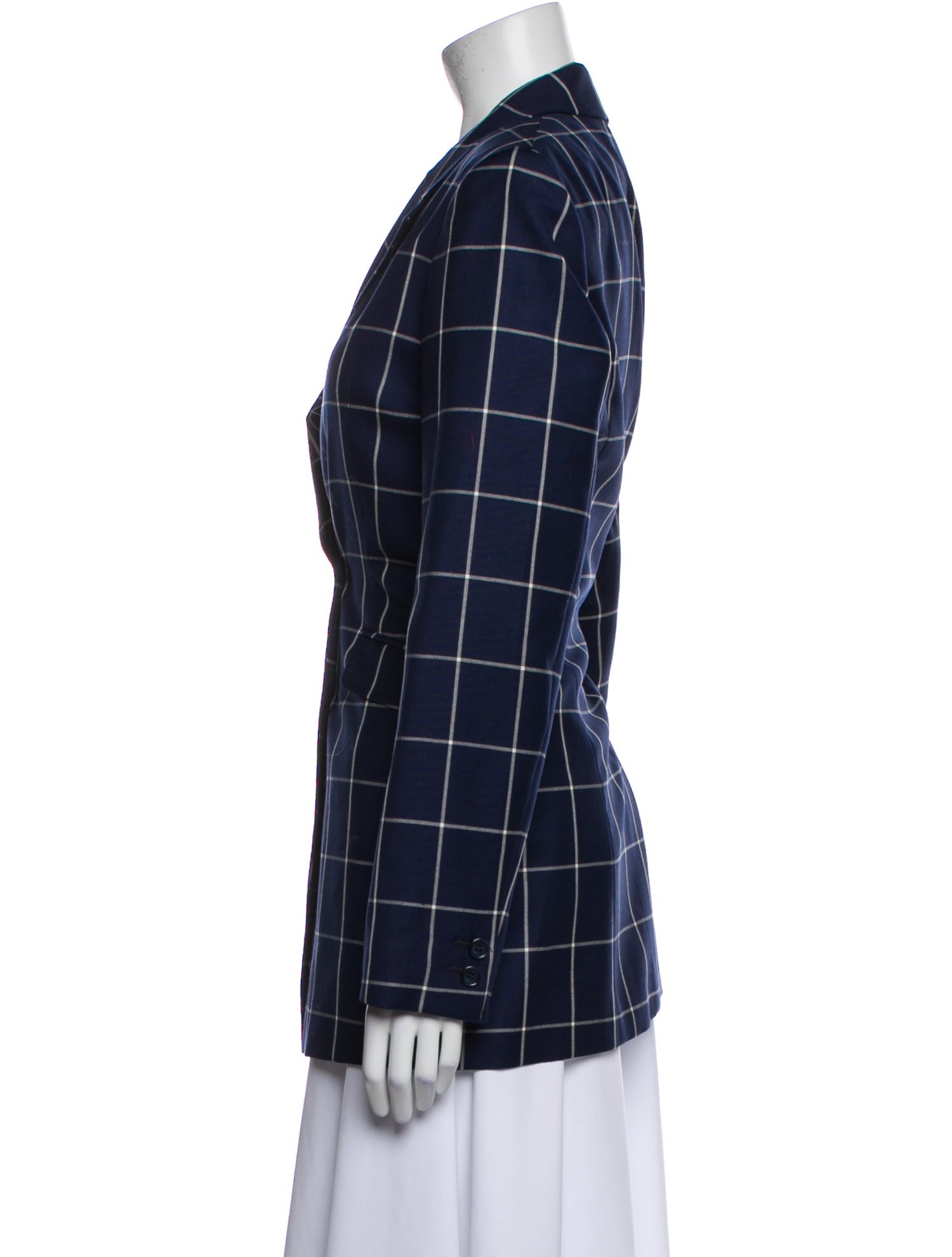 Gabriela Hearst Wool Plaid Print Blazer