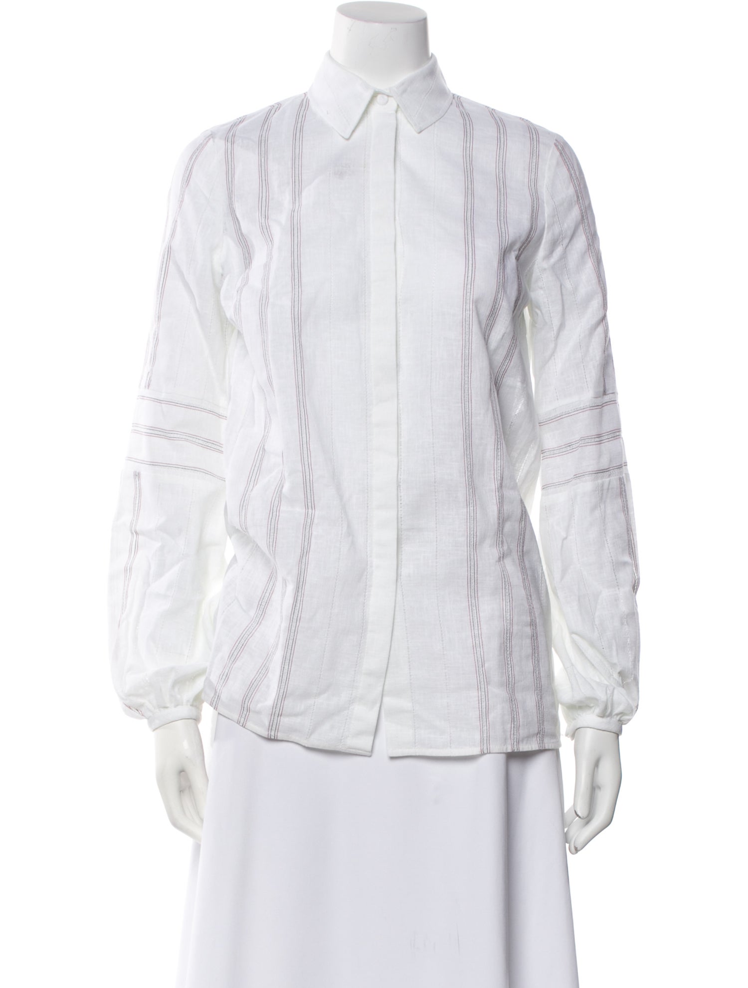 Gabriela Hearst Plaid Print Long Sleeve Button-Up Top