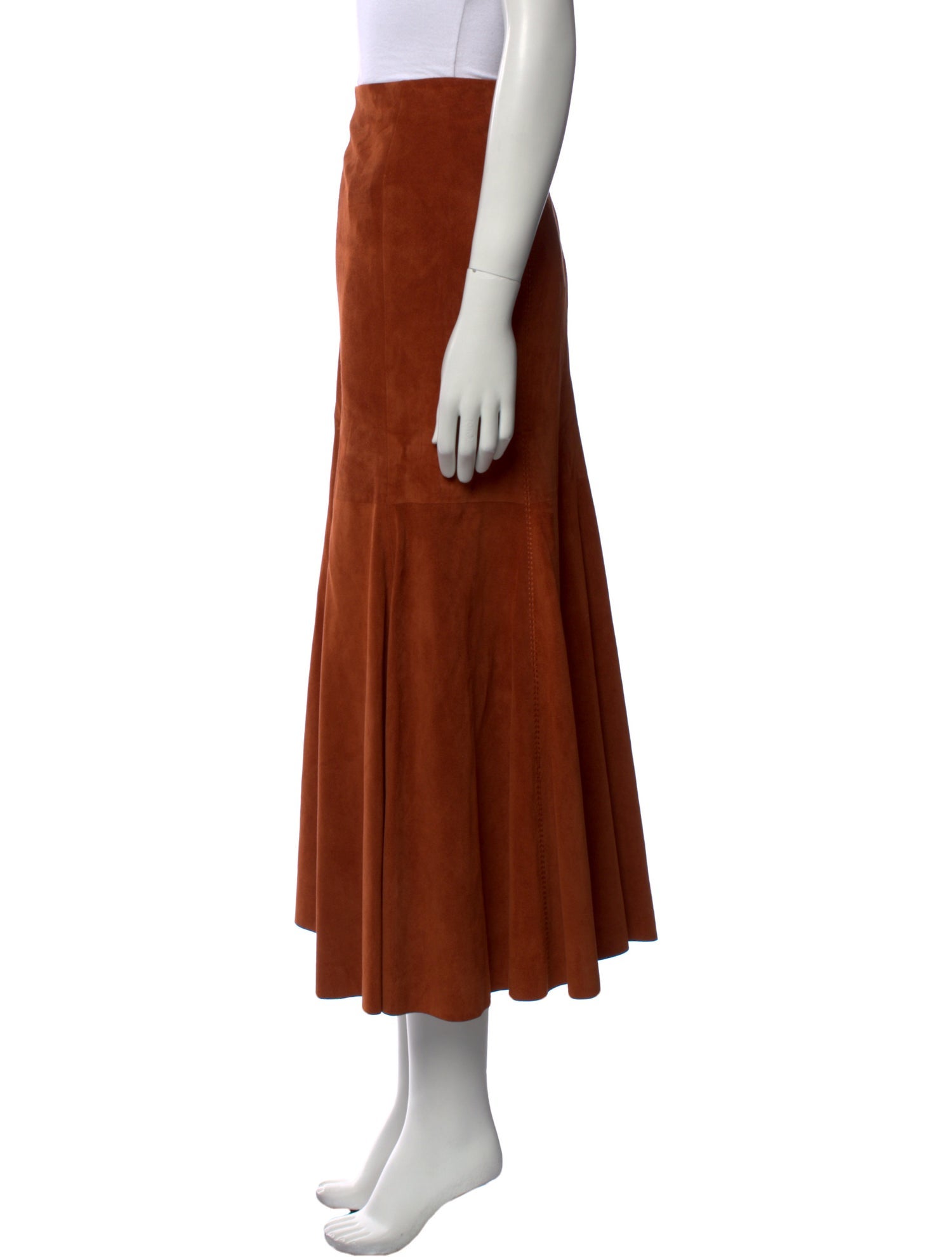 Gabriela Hearst Suede Midi Length Skirt