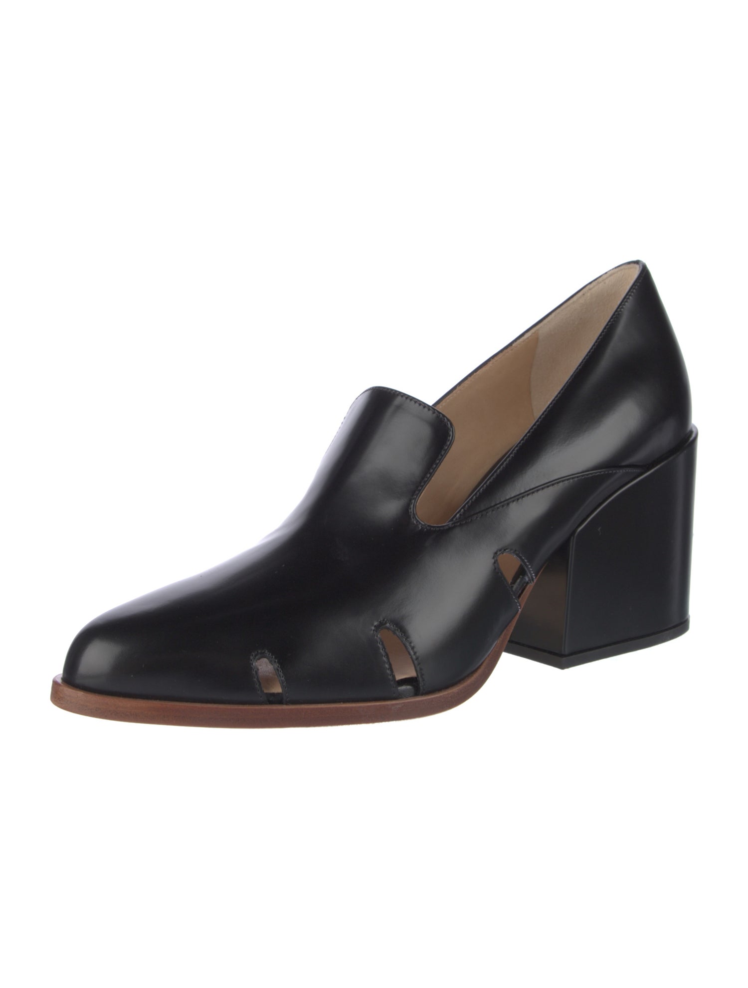 Gabriela Hearst Leather Cutout Accent Pumps