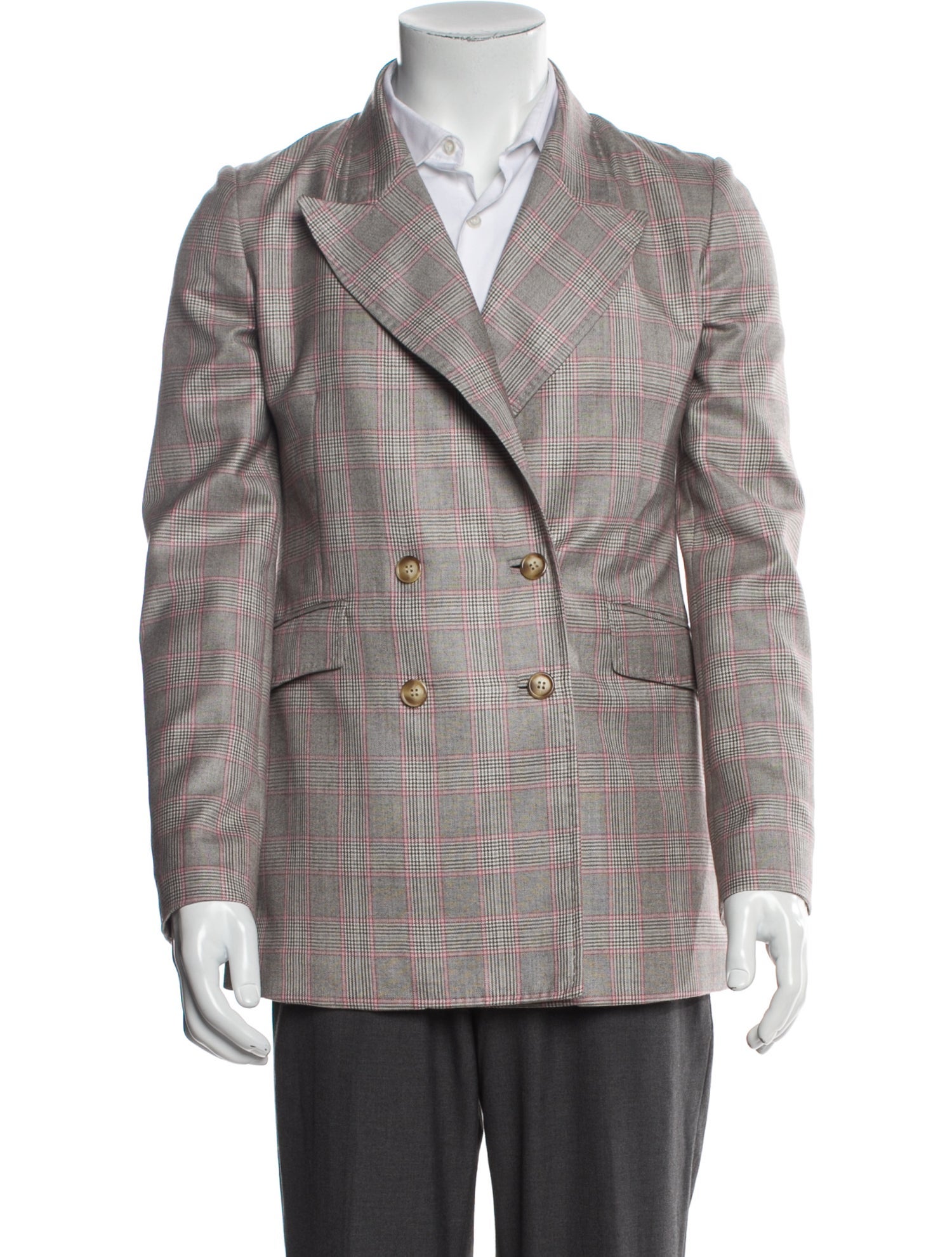 Gabriela Hearst Cashmere Plaid Print Blazer