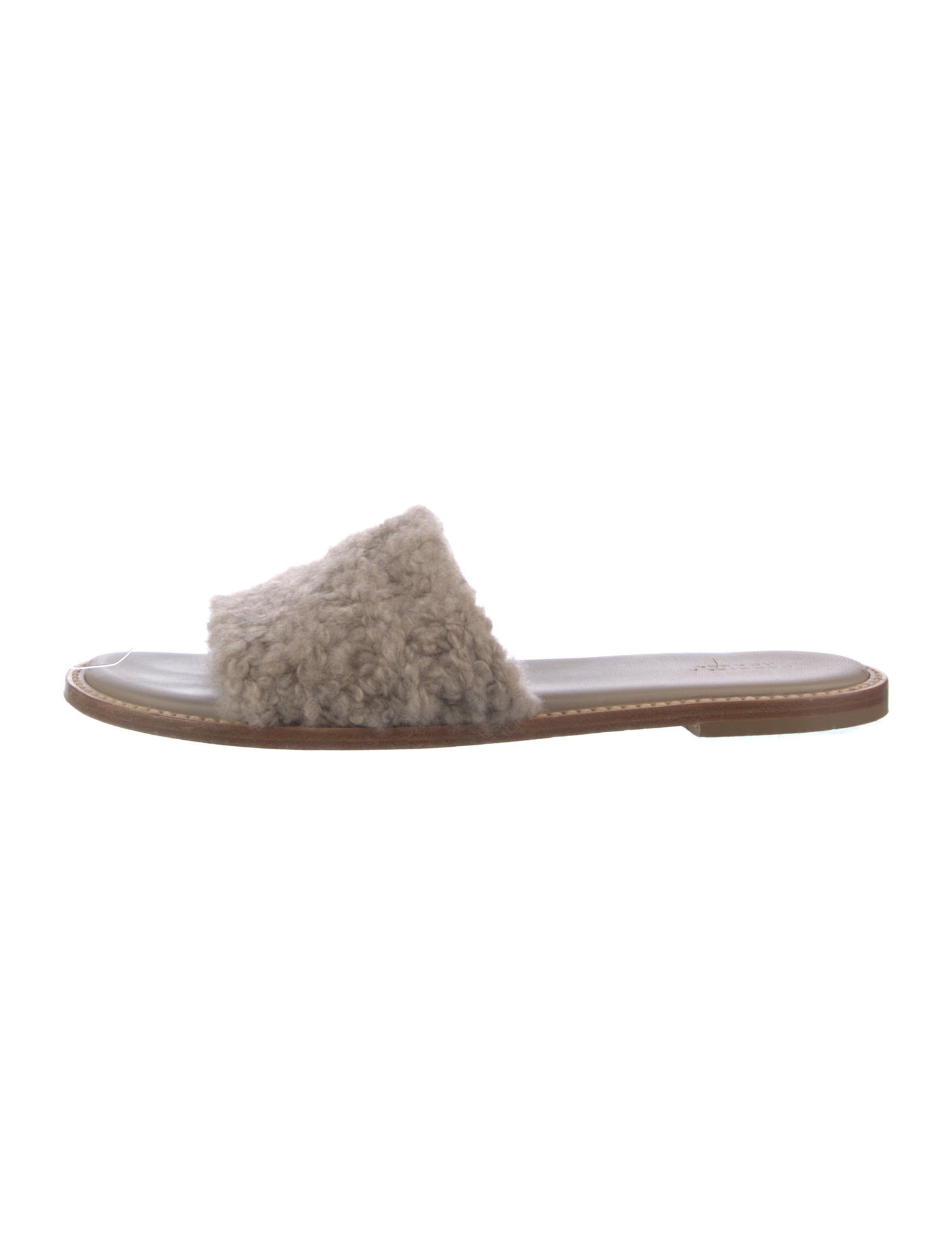 Gabriela Hearst Shearling Colorblock Pattern Slides
