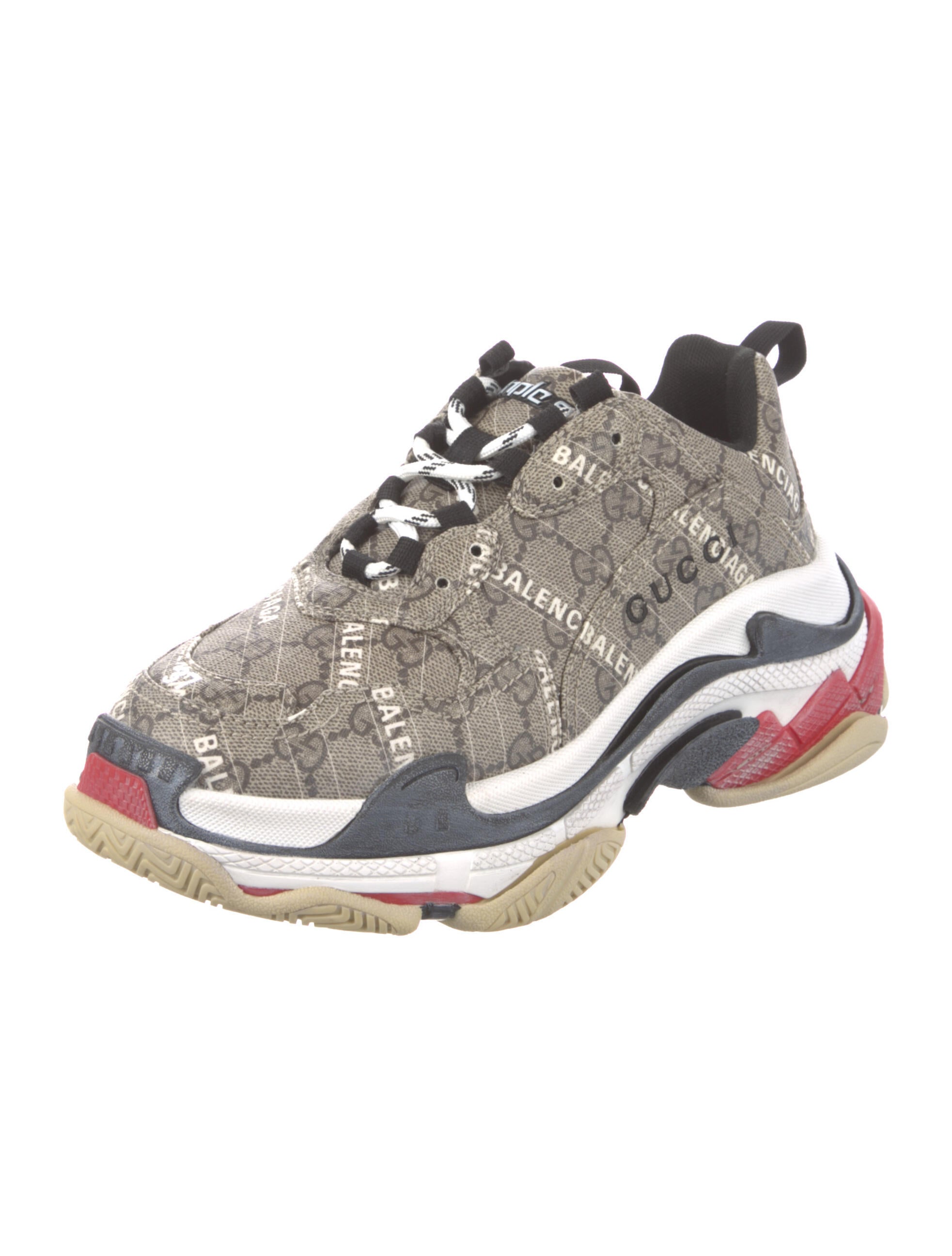 Gucci x Balenciaga Triple S The Hacker Project Chunky Sneakers Brown