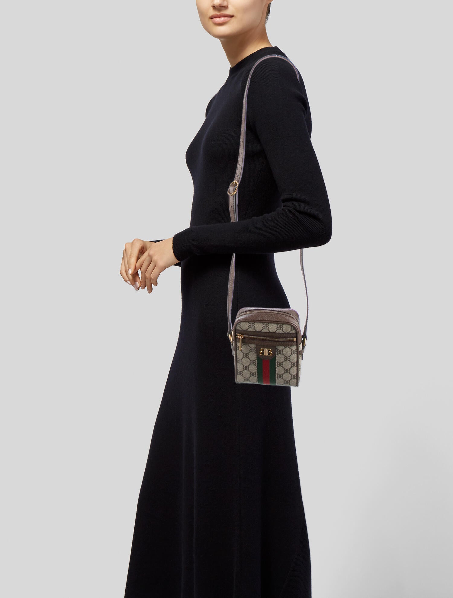 Gucci x Balenciaga Mini BB Supreme Ophidia Messenger Bag Brown