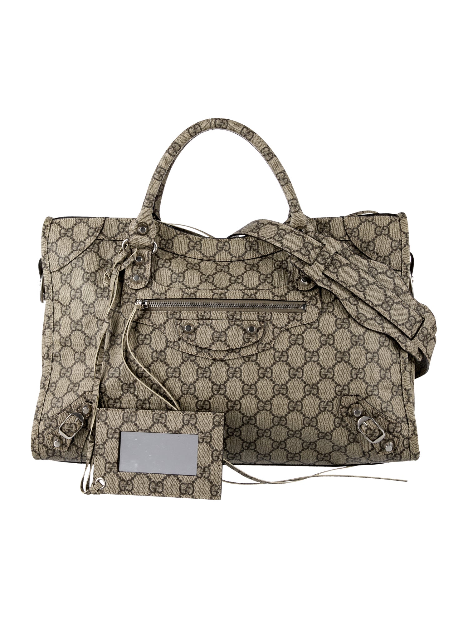 Gucci x Balenciaga GG Supreme Classic Neo City Bag - Neutrals