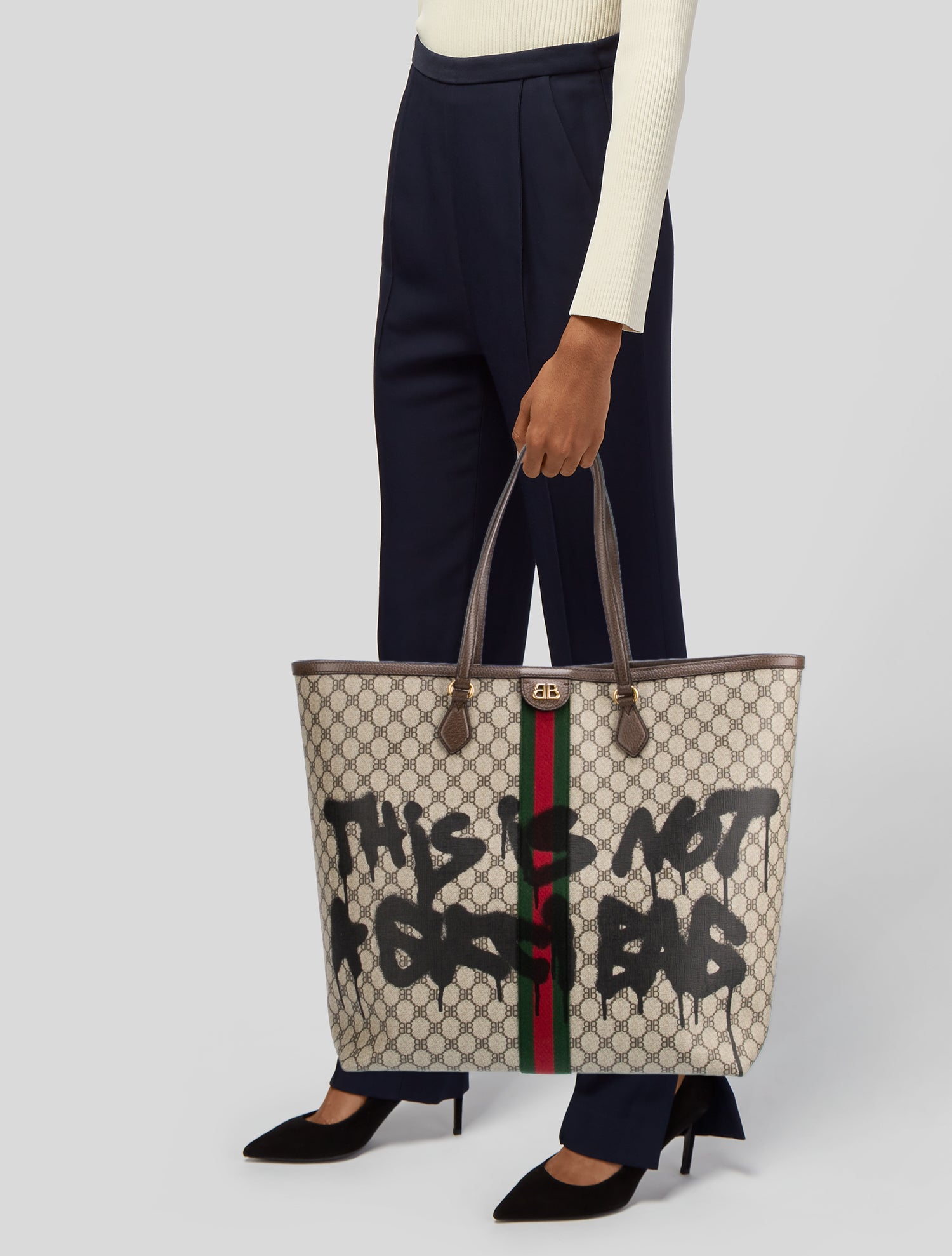 Gucci x Balenciaga 2022 The Hacker Project Large BB Supreme Ophidia Tote