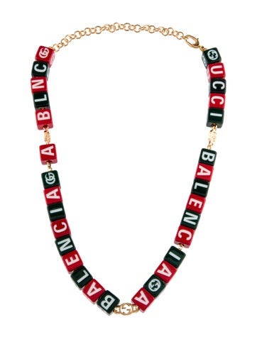 Gucci x Balenciaga Bead Strand Resin Hacker Project Necklace